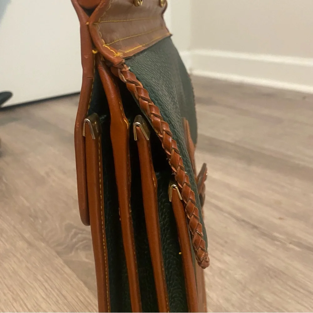 Vintage Dooney & Bourke satchel handbag green leather 8x10 - Picture 3 of 10